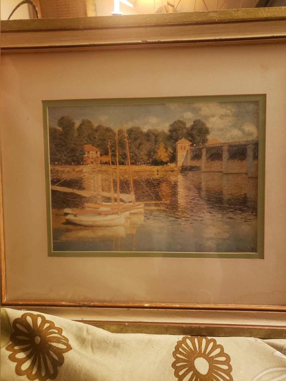 Vintage Claude Monet Lithograph Framed by Franklin Picture Co Signed Numbered